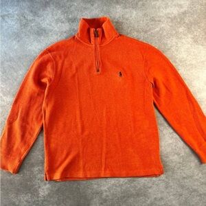 Polo Ralph Lauren 1/4 Zip Sweater Knit Orange Size M